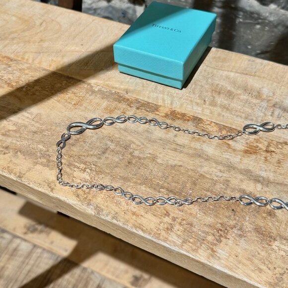 Tiffany & Co Long Infinity Station Sterling Silver Necklace - Picture 3 of 10